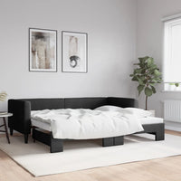 Divano Letto con Letto Estraibile Nero 90x190 cm in Tessuto 3196590