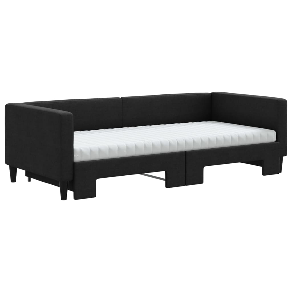 Divano Letto Estraibile con Materassi Nero 90x190 cm in Tessutocod mxl 82700