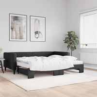 Divano Letto Estraibile con Materassi Nero 90x190 cm in Tessutocod mxl 82700