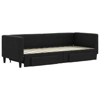 Divano Letto Estraibile con Cassetti Nero 80x200 cm in Tessuto 3196611