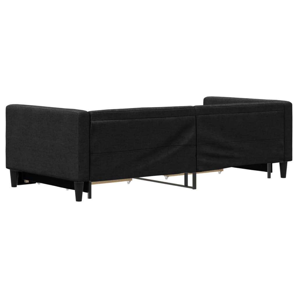 Divano Letto Estraibile con Cassetti Nero 90x200 cm in Tessuto 3196616