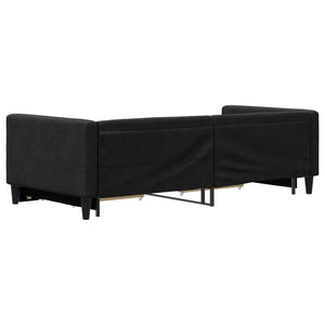 Divano Letto Estraibile con Cassetti Nero 90x200 cm in Tessuto 3196616