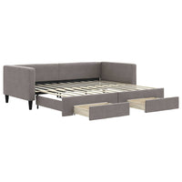 vidaXL Divano Letto Estraibile con Cassetti Tortora 90x200 cm Tessuto