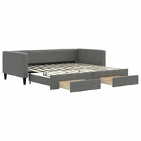 Divano Letto Estraibile Cassetti Grigio Scuro 100x200cm Tessutocod mxl 82716
