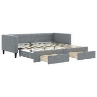 Divano Letto Estraibile Cassetti Grigio Chiaro 90x190cm Tessutocod mxl 130626