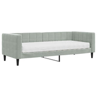Divano Letto con Materasso-Sofa Letto-Daybed Grigio Chiaro 80x200 cm in Velluto 503904