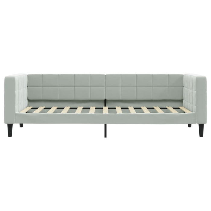 Divano Letto con Materasso Grigio Chiaro 80x200 cm in Velluto