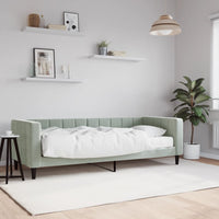 Divano Letto con Materasso-Sofa Letto-Daybed Grigio Chiaro 80x200 cm in Velluto 503904