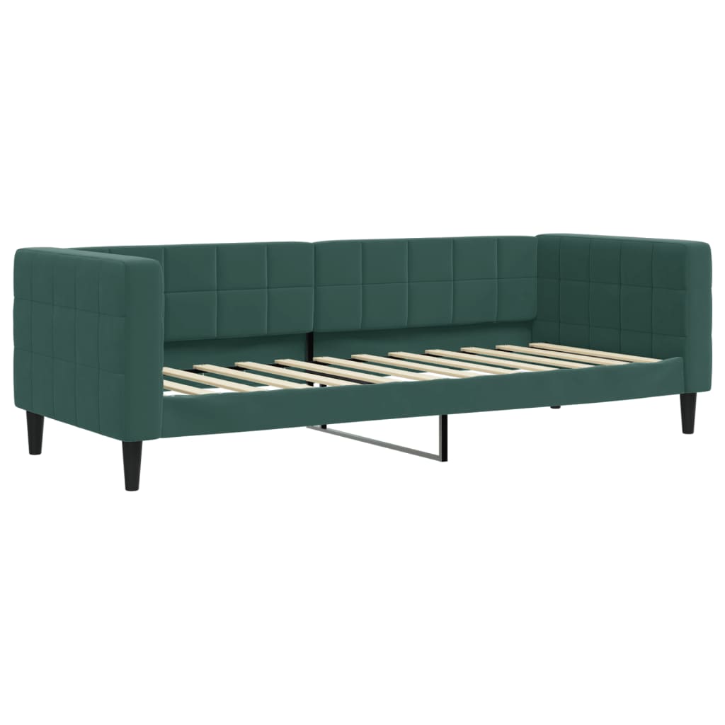 Divano Letto con Materasso-Sofa Letto-Daybed Verde Scuro 80x200 cm in Velluto 258395