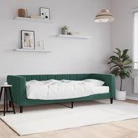 Divano Letto con Materasso Verde Scuro 80x200 cm in Velluto 3196662
