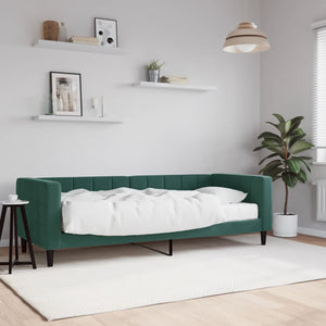 Divano Letto con Materasso Verde Scuro 80x200 cm in Velluto 3196662