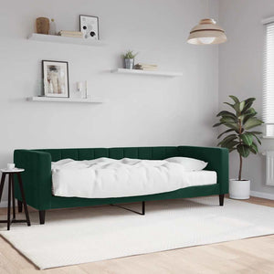 Divano Letto con Materasso-Sofa Letto-Daybed Verde Scuro 80x200 cm in Velluto 258395