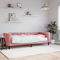 Divano Letto con Materasso Rosa 80x200 cm in Velluto
