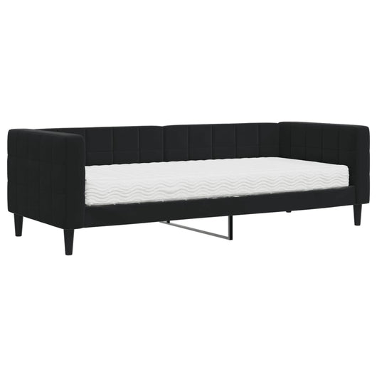 Divano Letto con Materasso Nero 80x200 cm in Velluto 3196664