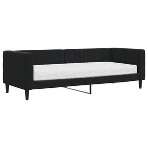 Divano Letto con Materasso-Sofa Letto-Daybed Nero 80x200 cm in Velluto 947508