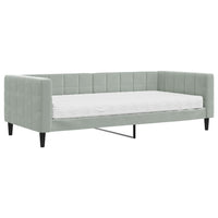 Divano Letto con Materasso Grigio Chiaro 90x200 cm in Velluto 3196667