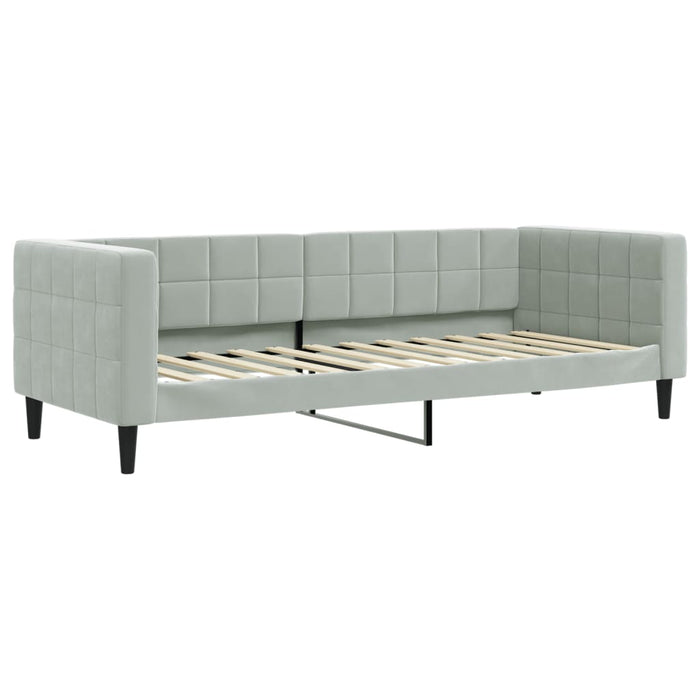 Divano Letto con Materasso Grigio Chiaro 90x200 cm in Velluto 3196667