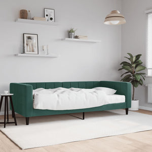 Divano Letto con Materasso Verde Scuro 90x200 cm in Vellutocod mxl 71838