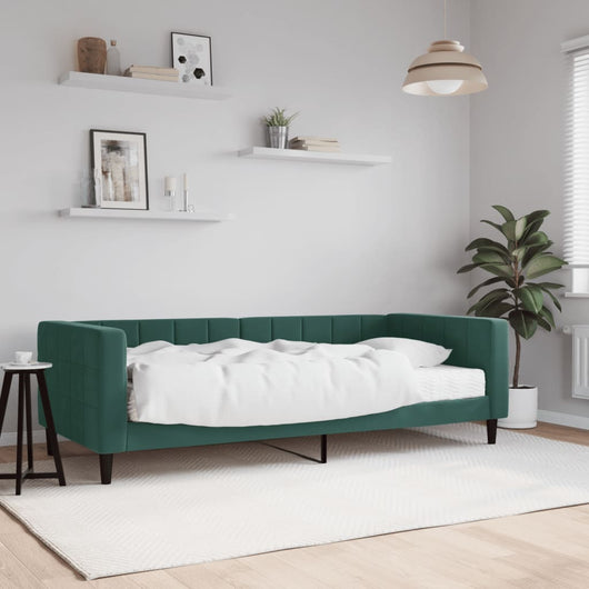 Divano Letto con Materasso Verde Scuro 90x200 cm in Vellutocod mxl 71838