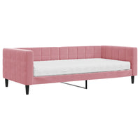 Divano Letto con Materasso Rosa 90x200 cm in Velluto 3196670