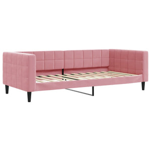 Divano Letto con Materasso-Sofa Letto-Daybed Rosa 90x200 cm in Velluto 175162