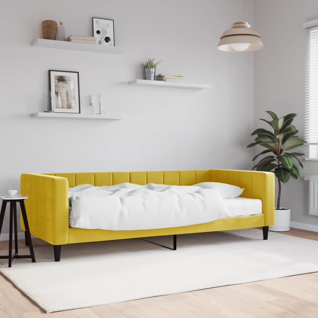 Divano Letto con Materasso Giallo 90x200 cm in Vellutocod mxl 119795