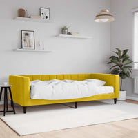 Divano Letto con Materasso-Sofa Letto-Daybed Giallo 90x200 cm in Velluto 338656
