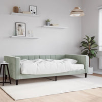 Divano Letto con Materasso-Sofa Letto-Daybed Grigio Chiaro 100x200 cm in Velluto 396311