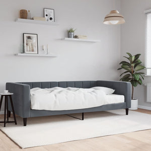 Divano Letto con Materasso-Sofa Letto-Daybed Grigio Scuro 100x200 cm in Velluto 411429