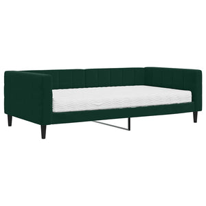 Divano Letto con Materasso-Sofa Letto-Daybed Verde Scuro 100x200 cm in Velluto 252866