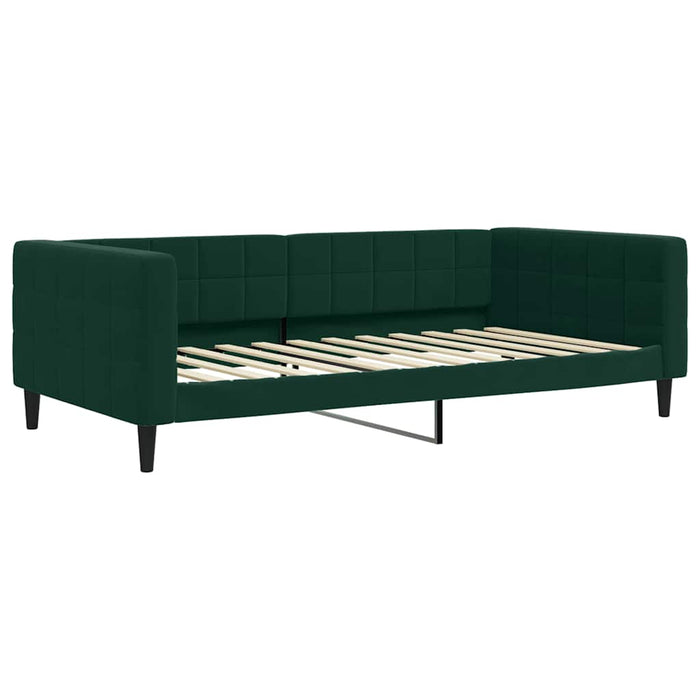 Divano Letto con Materasso-Sofa Letto-Daybed Verde Scuro 100x200 cm in Velluto 252866