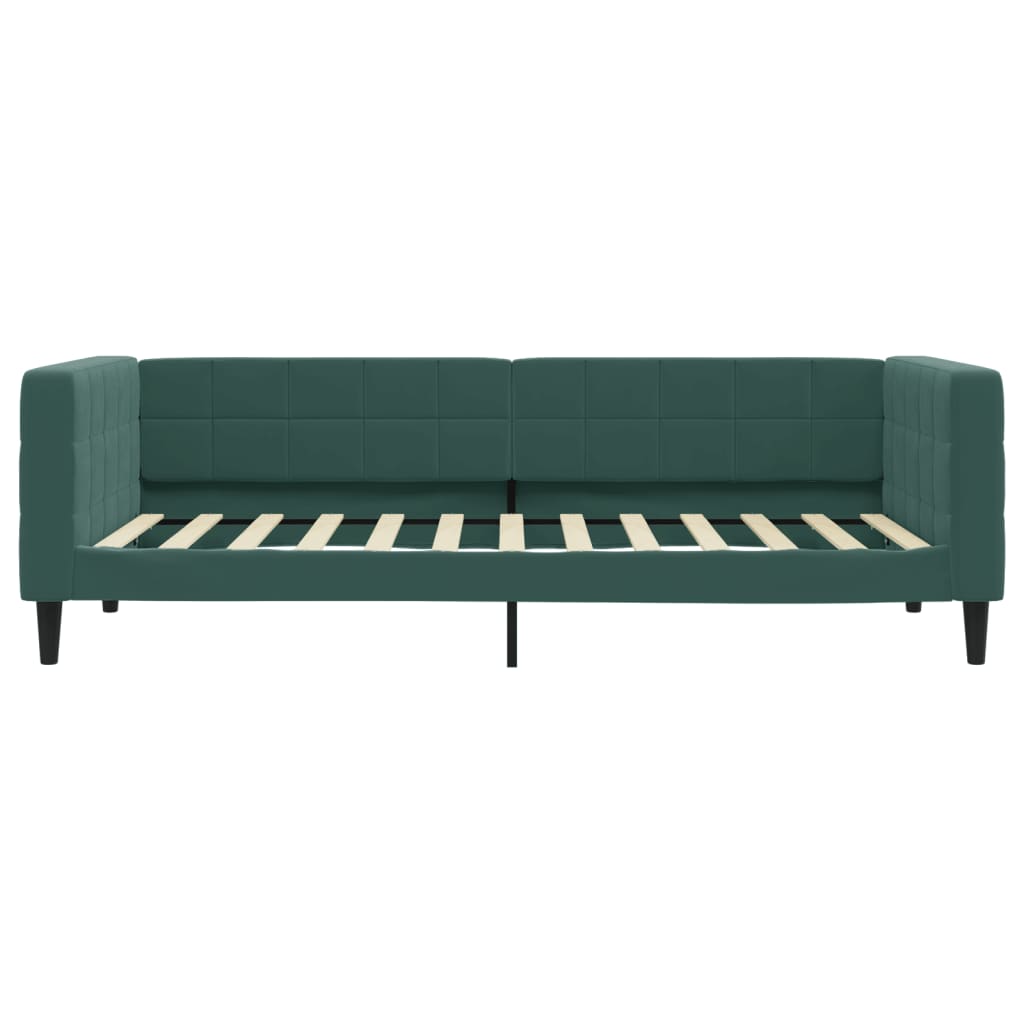 Divano Letto con Materasso Verde Scuro 100x200 cm in Velluto 3196676