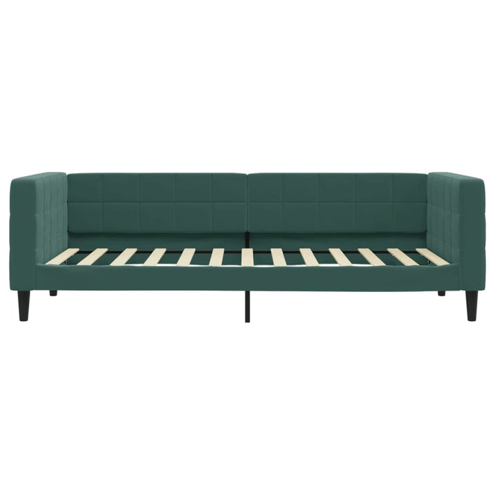 Divano Letto con Materasso Verde Scuro 100x200 cm in Velluto 3196676