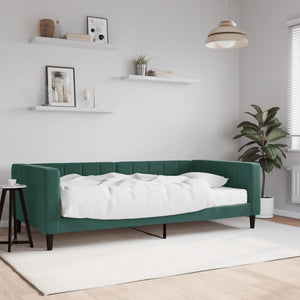 Divano Letto con Materasso Verde Scuro 100x200 cm in Velluto 3196676