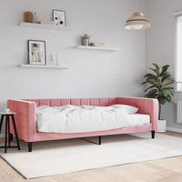 Divano Letto con Materasso-Sofa Letto-Daybed Rosa 100x200 cm in Velluto 567659