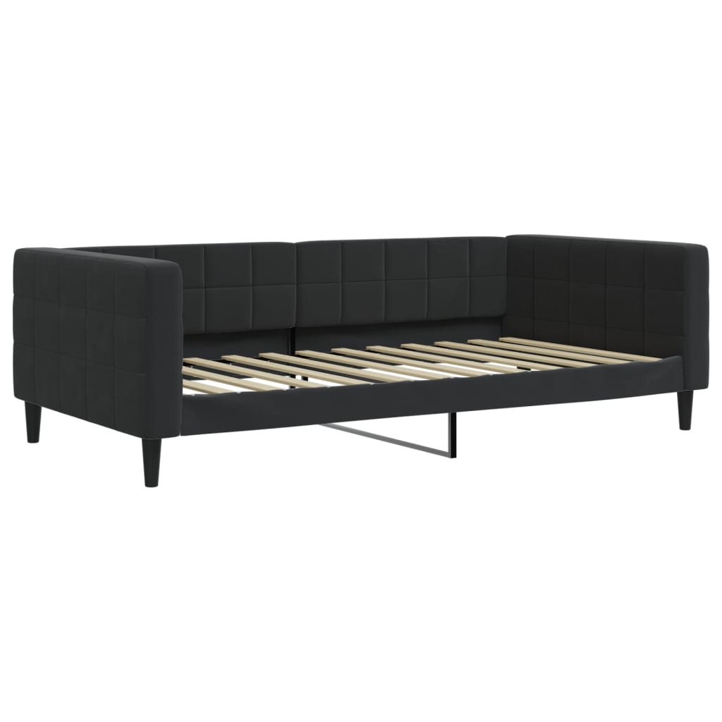 Divano Letto con Materasso-Sofa Letto-Daybed Nero 100x200 cm in Velluto 768143