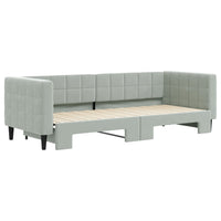 Divano Letto con Letto Estraibile Grigio Chiaro 80x200 Velluto