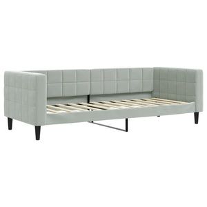 Divano Letto con Letto Estraibile Grigio Chiaro 80x200 Velluto