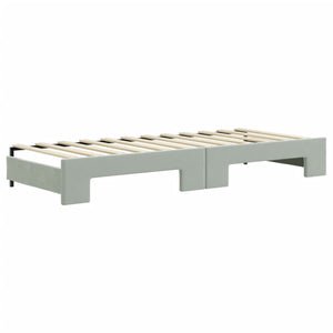 Divano Letto con Letto Estraibile Grigio Chiaro 80x200 Velluto 3196684