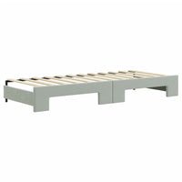 Divano Letto con Letto Estraibile Grigio Chiaro 80x200 Velluto