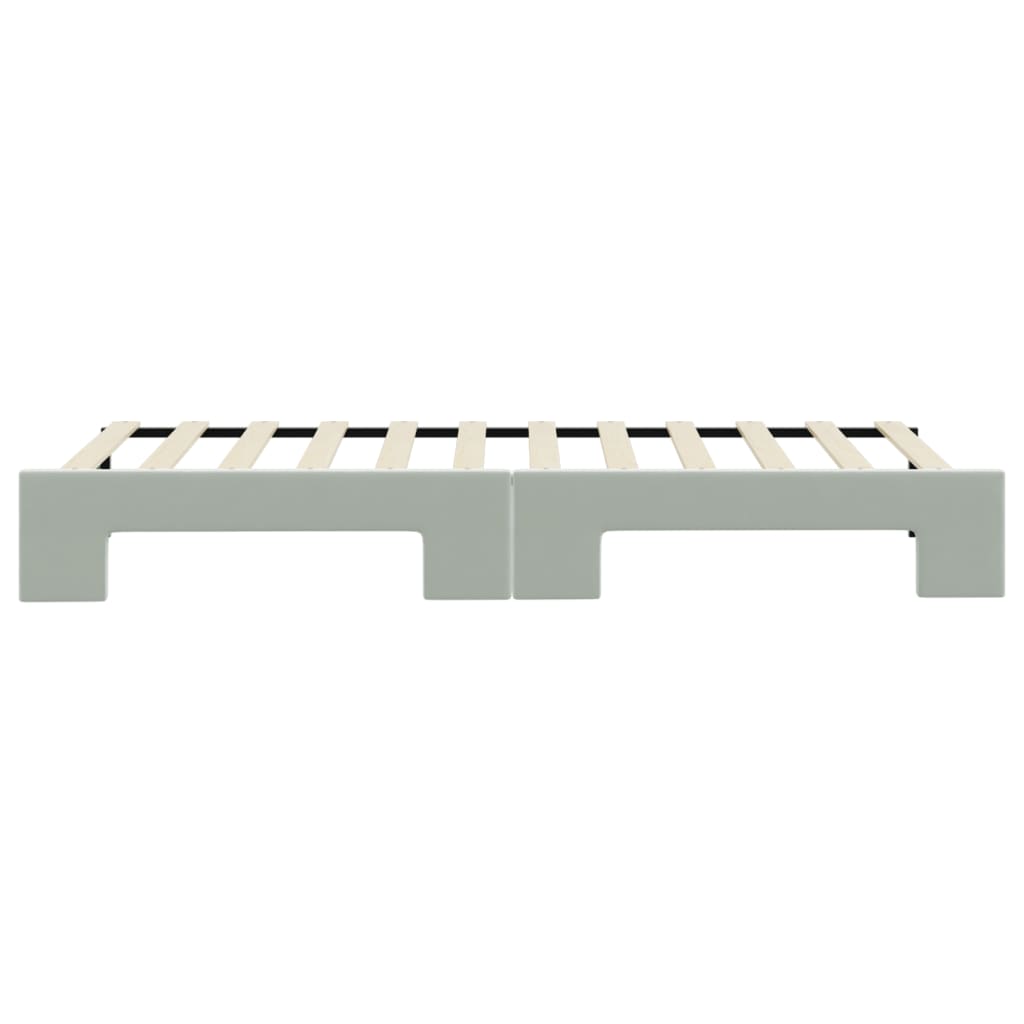 Divano Letto con Letto Estraibile Grigio Chiaro 80x200 Velluto 3196684