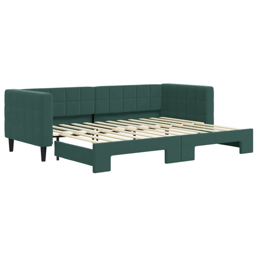 Divano Letto con Letto Estraibile Verde Scuro 80x200cm Velluto 3196686