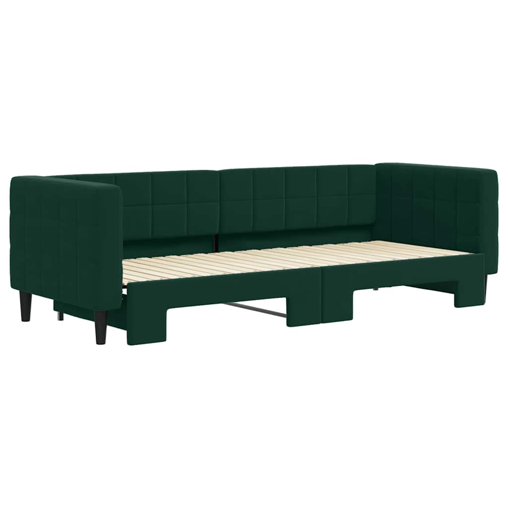 Divano Letto con Letto Estraibile-Sofa Letto-Daybed Verde Scuro 80x200cm Velluto 537950