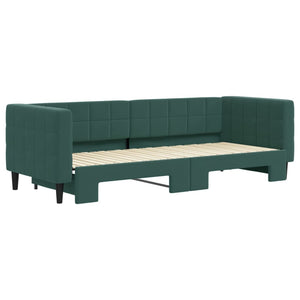 Divano Letto con Letto Estraibile Verde Scuro 80x200cm Velluto