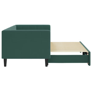 Divano Letto con Letto Estraibile Verde Scuro 80x200cm Velluto