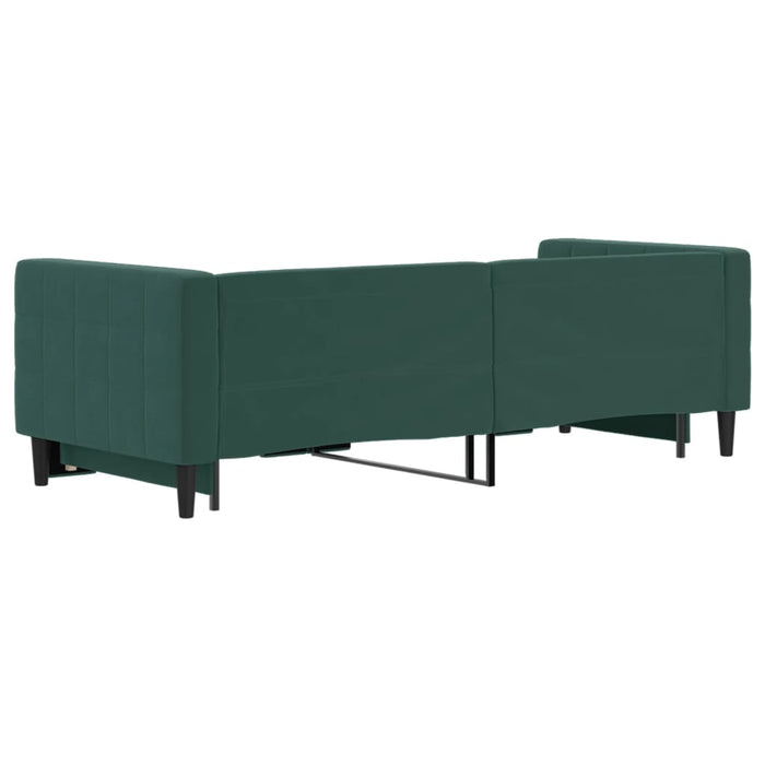 Divano Letto con Letto Estraibile Verde Scuro 80x200cm Velluto 3196686