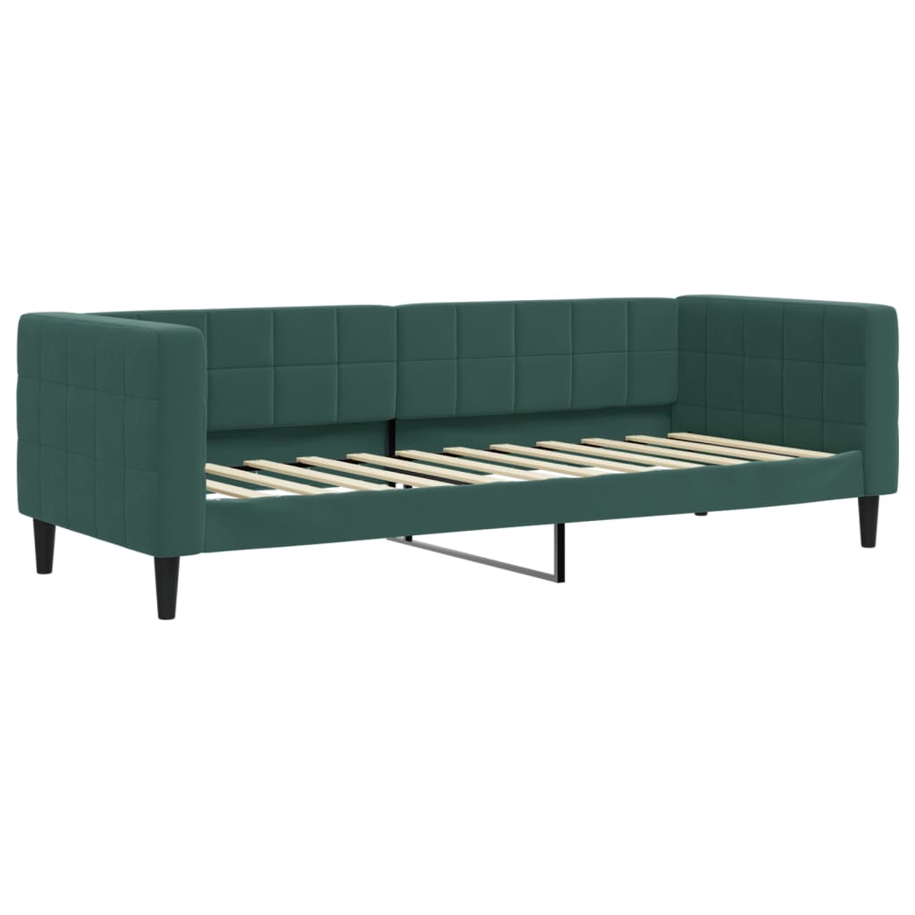 Divano Letto con Letto Estraibile Verde Scuro 80x200cm Velluto 3196686