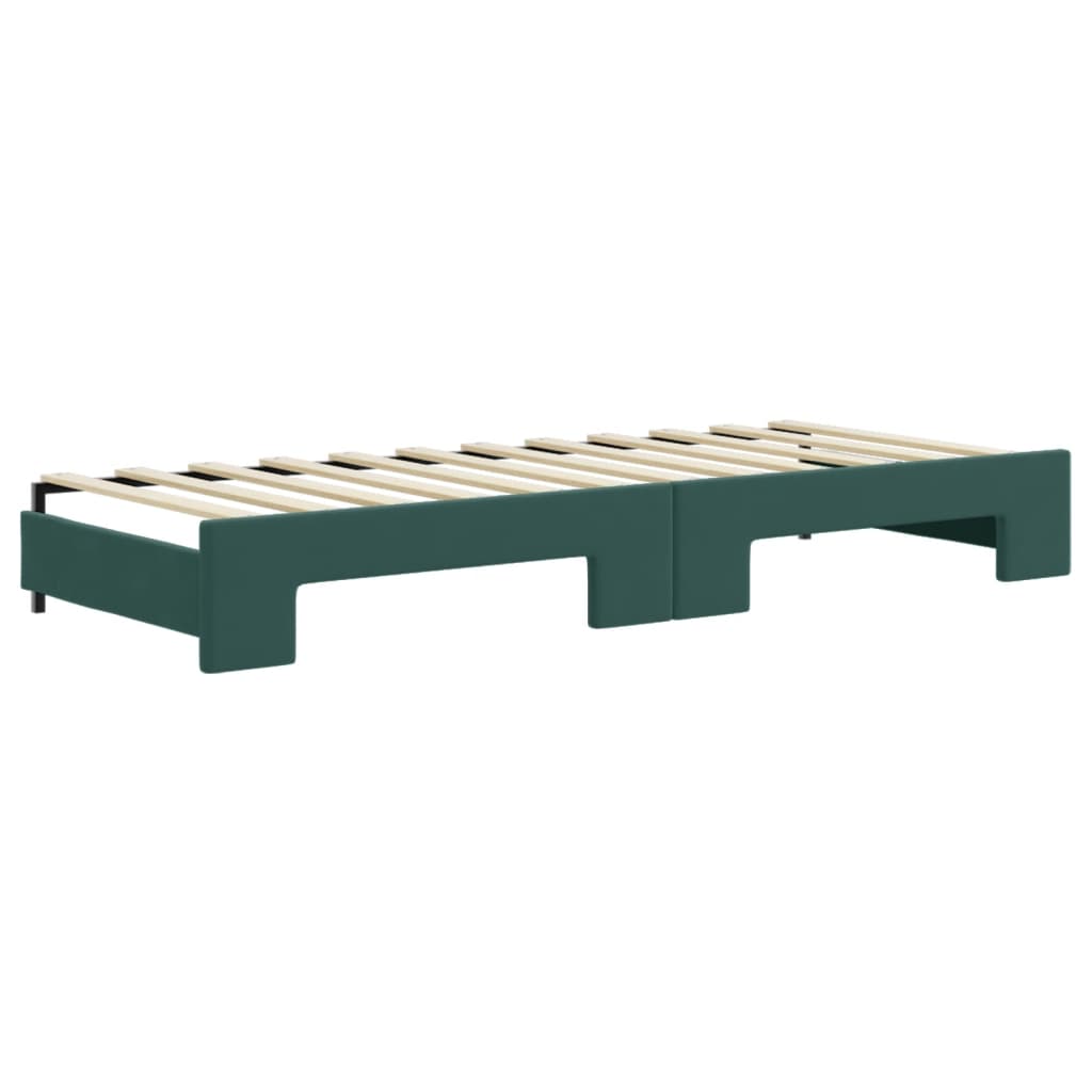 Divano Letto con Letto Estraibile Verde Scuro 80x200cm Velluto 3196686