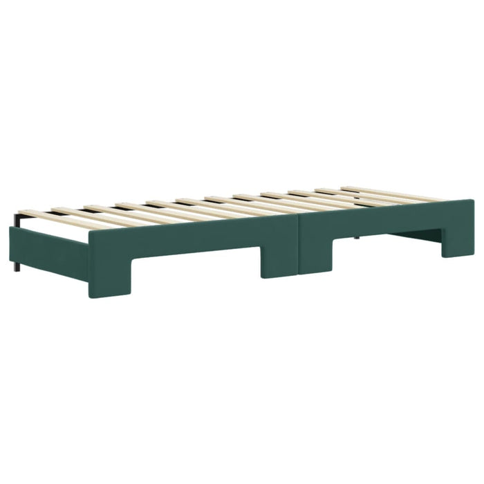 Divano Letto con Letto Estraibile Verde Scuro 80x200cm Velluto 3196686