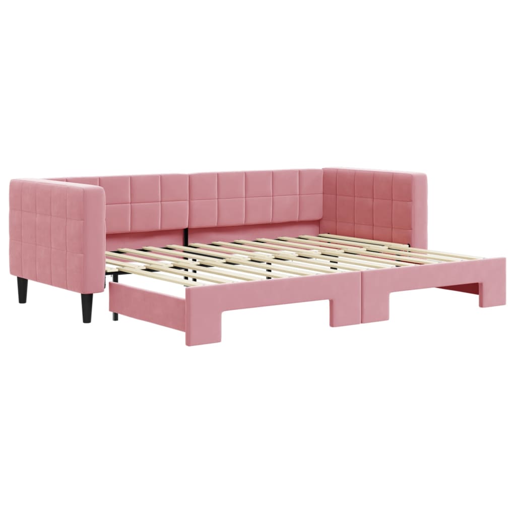 Divano Letto con Letto Estraibile Rosa 80x200 cm in Velluto 3196687